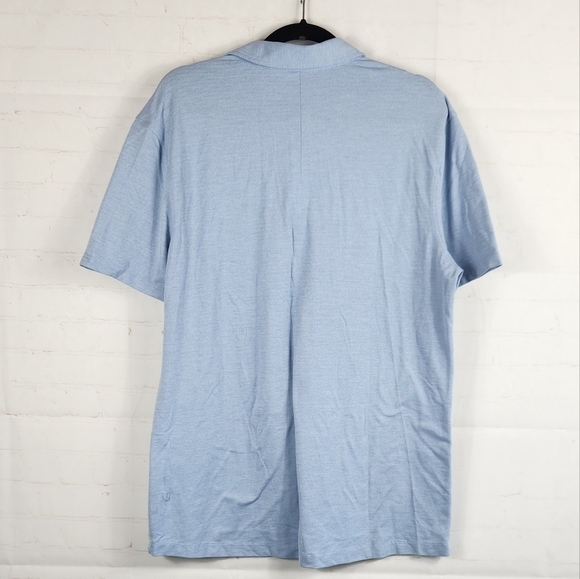 Lululemon Evolution Short Sleeve Polo Shirt Pique Fabric Heathered Blue L/XL - Picture 3 of 10